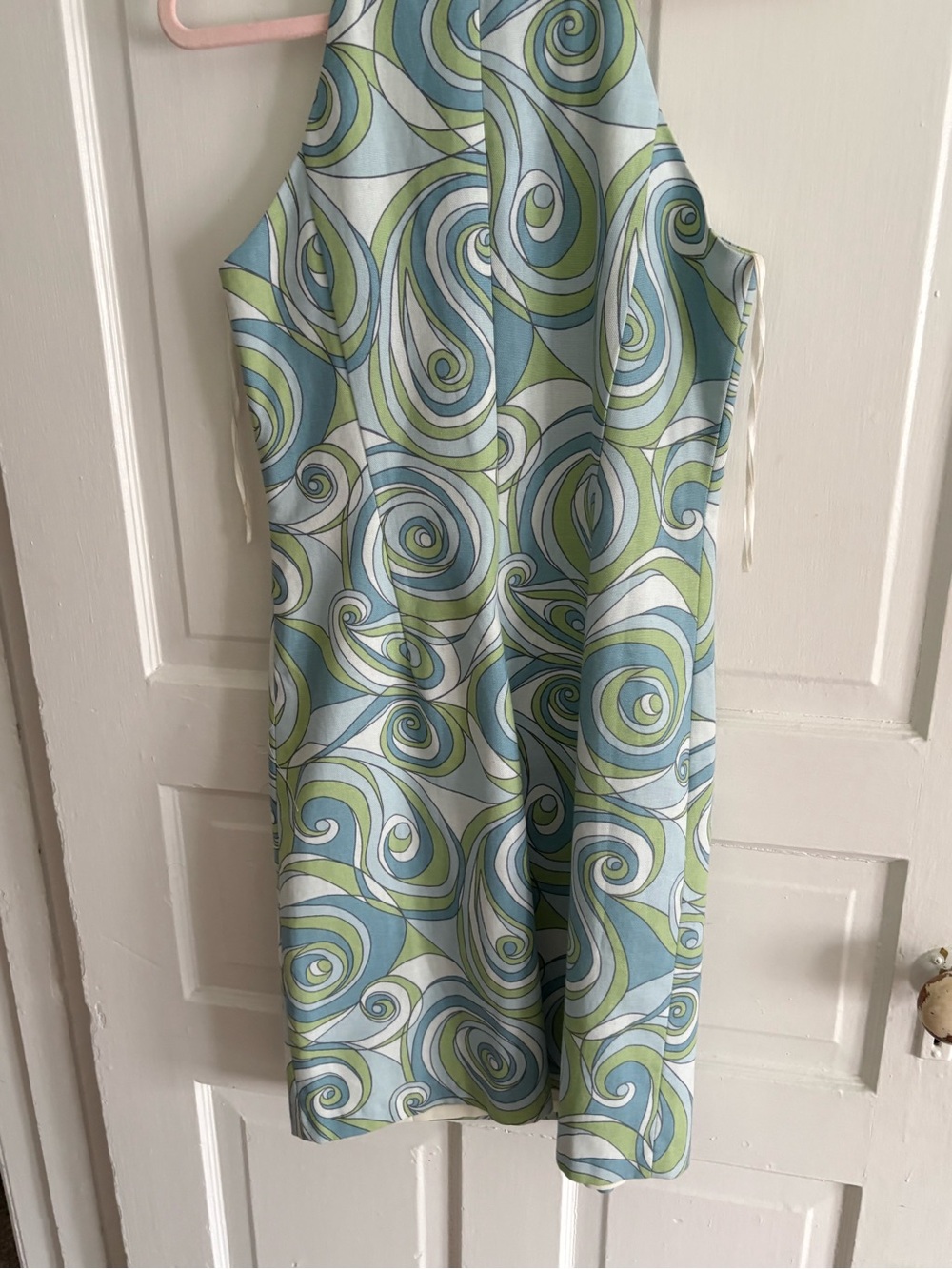 Skirtin Around Green & Blue Retro Halter Top